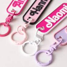 1pc Personalized Name Keychain, Customized Text Water Bottle Charm, Girls Backpack Key Chain, Car Keychain, Cheerleading & School Activity Gift, Party Favor, Birthday Gift, Student Creative Small Gift, Women's Bag Decoration Accessory - Multicolor - View 3