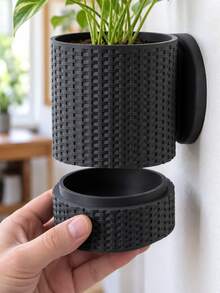 Vaso de Parede Textura Cesta Kit Jardim Vertical Planta Suculenta Design Exclusivo Casa Decoração - 1PC - Visão 11