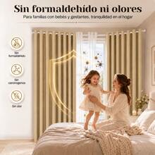 HOGAR YUME Curtains - Beige - View 2
