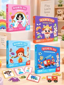 Children's Desktop Magnetic Puzzle Game DIY Magnetic Book Crazy Face Dress-Up Game And Preschool Learning Activity, Travel STEM Toy, Fun Refrigerator Magnets Suitable For 3-8 Years Old - DIY Dress Up - View 7