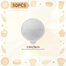 50/100 قطعة قواعد كيك موس دائرية فضية، ألواح ورقية صغيرة للكب كيك مقاومة للزيت وقابلة للتخلص منها مع مقابض سهلة الإمساك، صواني خبز الحلويات لحفلات الزفاف وأعياد الميلاد - مشاهدة 15