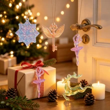 Christmas DIY Silicone Molds 4 Designs - Deer, Snowflake, Ballerina, Wings, Suitable For Wax Melting, Decorative Tags, Keychains - A - View 6