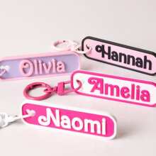 1pc Personalized Name Keychain, Customized Text Water Bottle Charm, Girls Backpack Key Chain, Car Keychain, Cheerleading & School Activity Gift, Party Favor, Birthday Gift, Student Creative Small Gift, Women's Bag Decoration Accessory - Multicolor - View 6