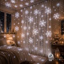 Winter Snowflake Projection Light, Christmas Decoration Gift Lamp, USB Powered, 360° Adjustable Angle. Perfect For Bedroom Party Decoration, Gathering Atmosphere Lighting, Home Decor And Birthday Gift. - Snowflake - View 4