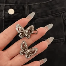 2/3/4Pairs Rhinestone Butterfly Waist Tightener, Loose Jeans Waist Button, Seamless And Tool-Free Jeans Tightener, Adjustable Button, Butterfly Instant Button Pin - Multicolor - View 7