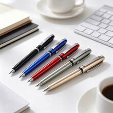 Multi-Color Solid Ballpoint Pens, Available In 5-Pack Or 10-Pack. Sleek Pen Body With Smooth And Fluid Writing. Perfect For Daily Office And Study Needs, As Well As Business Events And Holiday Gifts. - Multi-color - View 5