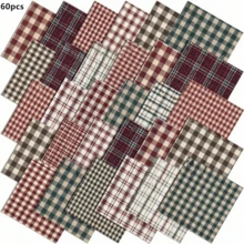 30/60pcs Striped Plaid Fabric Set, Pre-Cut Fabric, Vibrant Classic Plaid Combination, Premium Colored Yarn-Dyed Plaid Fabric, Suitable For DIY Sewing, DIY Crafts, Home Decor, Patchwork And Embroidery Crafts. Soft, Durable, Multi-Functional Fabric, Christmas Preferred Fabric, Hand Wash Only. - one-size - View 15