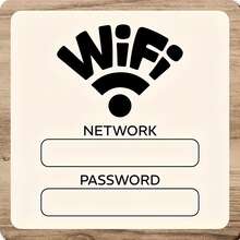 1pc 2D Flat Printed Metal WiFi Network Password Sign - Suitable For 4 Seasons Gift, Rustic Wall Decor For Office, Cafe, Public Space - Customizable Handwritten Password Sign - A - View 3