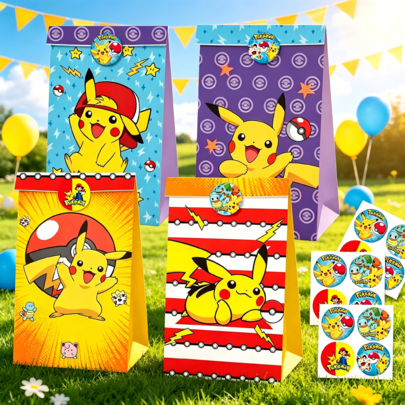 1 Set/12 Stücke Cartoon-Thema Geschenkpapiertüten-Set mit passenden Dekorationen, mehrere lebendige kindliche Muster, stabile und geformte Papiertüten, geeignet zum Verpacken von kleinen Geschenken, Süßigkeiten, Partygeschenken. Perfekt als Geburtstagsparty-Zubehör, Neujahrsgeschenke, Halloween-Geschenke, Weihnachtsgeschenke, Ostergeschenke, Party-Rückgeschenke-Verpackung, Feiertagsgeschenk-Verteilung, hoher ästhetischer Wert, ideale Wahl für verschiedene festliche Party-Geschenkverpackungen.