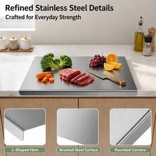 1pc Luxury 304 Stainless Steel Cutting Board, Durable & Mold-Resistant, Essential Kitchen Tool For Home Cooks & Cooking Enthusiasts, Suitable For Cutting Meat, Cheese, Cold Cuts, Bread, Vegetables & Fruits, Home Gift - Gold - View 8