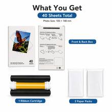40Sheets+1Color Ink 6INCH Photo Paper For Mijia 1S Desk Printer Adhesive Backing Smooth Finish Travel Dye Sublimation Printer 1 Color Ribbon Wioth 40Sheets Printing Papers Plastic-Free - View 5