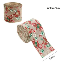 1pc Burlap Christmas Ribbon Christmas Tree Garland Decoration Ribbon Woven Tape Party Supplies Atmosphere Decor Colorful Ribbon - Multicolor - View 19