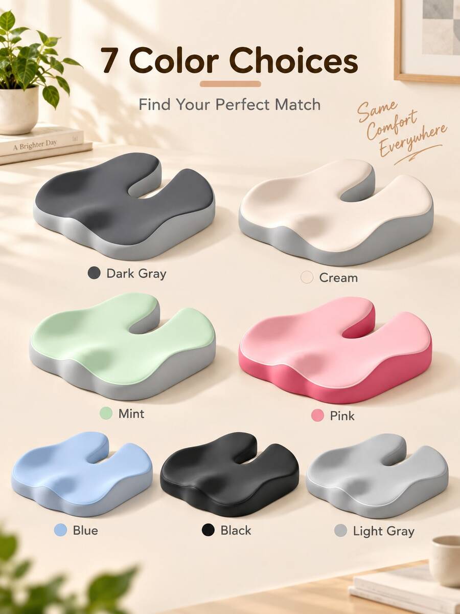 An Ergonomic Seat Cushion With A Soft Texture, Suitable For Both Car Seats And Office Chairs. Made From Breathable Memory Foam And Designed To Support The Hips, It Is An Ideal Choice For Use In Vehicles,Offices,And By Students.Cyber Monday