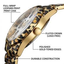 1pc Women's Luminous Design Premium Leopard Print Texture Fashion Versatile Quartz Wristwatch - Mouldless - View 11