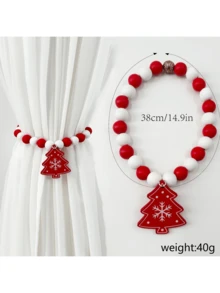 1pc Fun Christmas Curtain Tiebacks – Featuring Snowflake And Christmas Tree Patterns; Festive Curtain Decorations And Holders; Ideal For Home Decor And Party Settings To Create A Christmas Atmosphere. - Multicolor - View 8