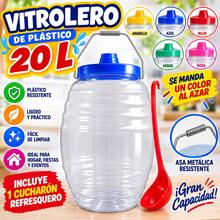 Barril Vitrolero 20lts Para Agua Fresca De Asa Con Cucharon - Multicolor - Ver 1