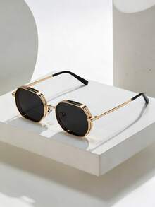 Men's Gold Frame Fashion Versatile Exquisite Niche Design Slimming Face - Gold - View 4