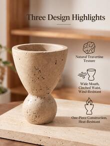1pc Wabi-Sabi Textured Incense Holder Tray, Multi-Purpose Incense Bowl, Suitable For Yoga Meditation, Minimalist Beige Ins Style Home Desktop Decor, Incense Not Included - Stone Cave Incense Burner - View 2