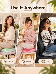 An Ergonomic Seat Cushion With A Soft Texture, Suitable For Both Car Seats And Office Chairs. Made From Breathable Memory Foam And Designed To Support The Hips, It Is An Ideal Choice For Use In Vehicles,Offices,And By Students.Cyber Monday - one-size - View 9