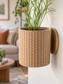 Vaso de Parede Textura Cesta Kit Jardim Vertical Planta Suculenta Design Exclusivo Casa Decoração - 1PC - Visão 4