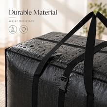 Naturepeak Large Foldable Fabric Storage Bag With Handles, For Quilts, Clothes, Seasonal Items, Waterproof, Dustproof, Portable Home Travel Moving Storage Solution, Extra Large Capacity Zipper Storage Bin Alternative - Black - View 5