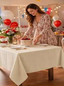 5 Packs 54x108 Inch Disposable Plastic Tablecloths, Waterproof Cream Beige Rectangular Table Covers For Birthday Wedding Picnic Party Indoor Outdoor Decor - View 3