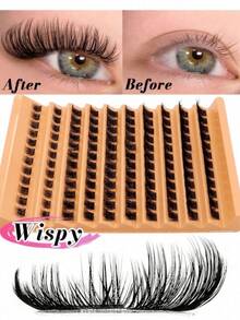 120pcs Reusable Natural Curly False Eyelash Clusters DIY Lash Extensions Fluffy Soft Comfortable - D - View 3