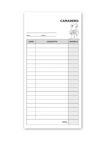 LIDERPAPEL دفتر طلبات النادل 3/Fº عبوة من 10 نسخ أصلية ونسخ كربونية T214. احترافي للضيافة، جودة مضمونة - دفتر طلبات جيب للنادل، أصلي ونسخة، T250 - مشاهدة 2