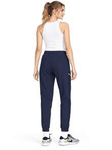 Nike 新款 Dri-FIT 女款梭織錐腿學院風運動長褲 - 寶藍色 - 查看 2