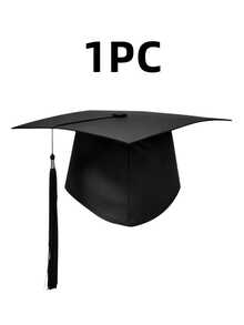 1pc High Quality Adult Graduation Cap, Unisex Black Bachelor Square Cap With Tassel, Adjustable Degree Hat, Suitable For Graduation Ceremony, Party, Cosplay, Best Photo Prop - View 8