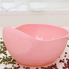 1pc - Plastic Colander, Water Strainer, Rice Washing Basket, Rice Washing Basin, Draining Basket, Fruit Bowl With Handle, Kitchen Filtration Tool. - Multicolor - View 10