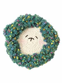 Cute Sheep Face Coaster, Polyester Crochet-Style Cup Mat, Soft Textured Table Decor For Coffee & Tea, Cute Home Decor, Fall Decor, Autumn Decor, Thanksgiving Decor, Christmas Decor, Holiday Gift, Room Decor, Coffee Table Decoration - Multicolor - View 11