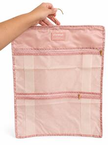 1pc Hanging Closet Organizer Bag With Mesh Pockets, Pink Fabric Storage Rack For Bras, Socks And Underwear, Space-Saving For Closet, Dorm Or Bedroom, Back To School Dorm Essential, Storage And Organization, Travel Essential, Holiday Practical - Multicolor - View 10