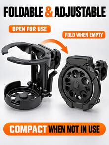 Retractable Foldable Bicycle/Motorcycle Cup Holder, Portable & Lightweight, Suitable For Sports, Delivery, Travel, Spring Outing, Picnic - A - View 4