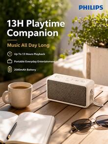 PHILIPS TAS2130 Retro Bluetooth Speaker Desktop Speaker Loud Home Living Room Surround Sound Computer Small Speaker Portable Wireless Subwoofer Birthday Back To School Gift For Men And Women Multiple Colors Available - View 2