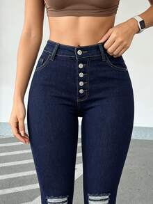 Women Jeans - 2059 Dark Blue - View 4