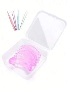 5 Pairs Silicone Eyelash Extension Pads, Eyelash Perming Pads With Sunflower Edge, Eyelash Perming Tool - Multicolor - View 2