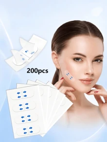 200pcs Invisible Seamless Face Tape, Skin Support Patches, Concealing Makeup, Suitable For Chin And Neck, Facial Tape, Alcohol-Free, Suitable For All Skin Types, Unisex - Multicolor - View 14
