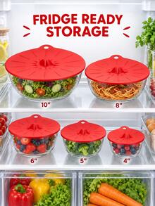 5pcs Silicone Bowl Lids, Microwave Reusable Covers, Multiple Sizes, Suction Seal Silicone Lids Suitable For Bowls, Cups, Plates, Pots And Pans, Prevent Food Splatter During Microwave And Stove Cooking. Kitchen Utensils, Kitchen Accessories. - Multicolor - View 8