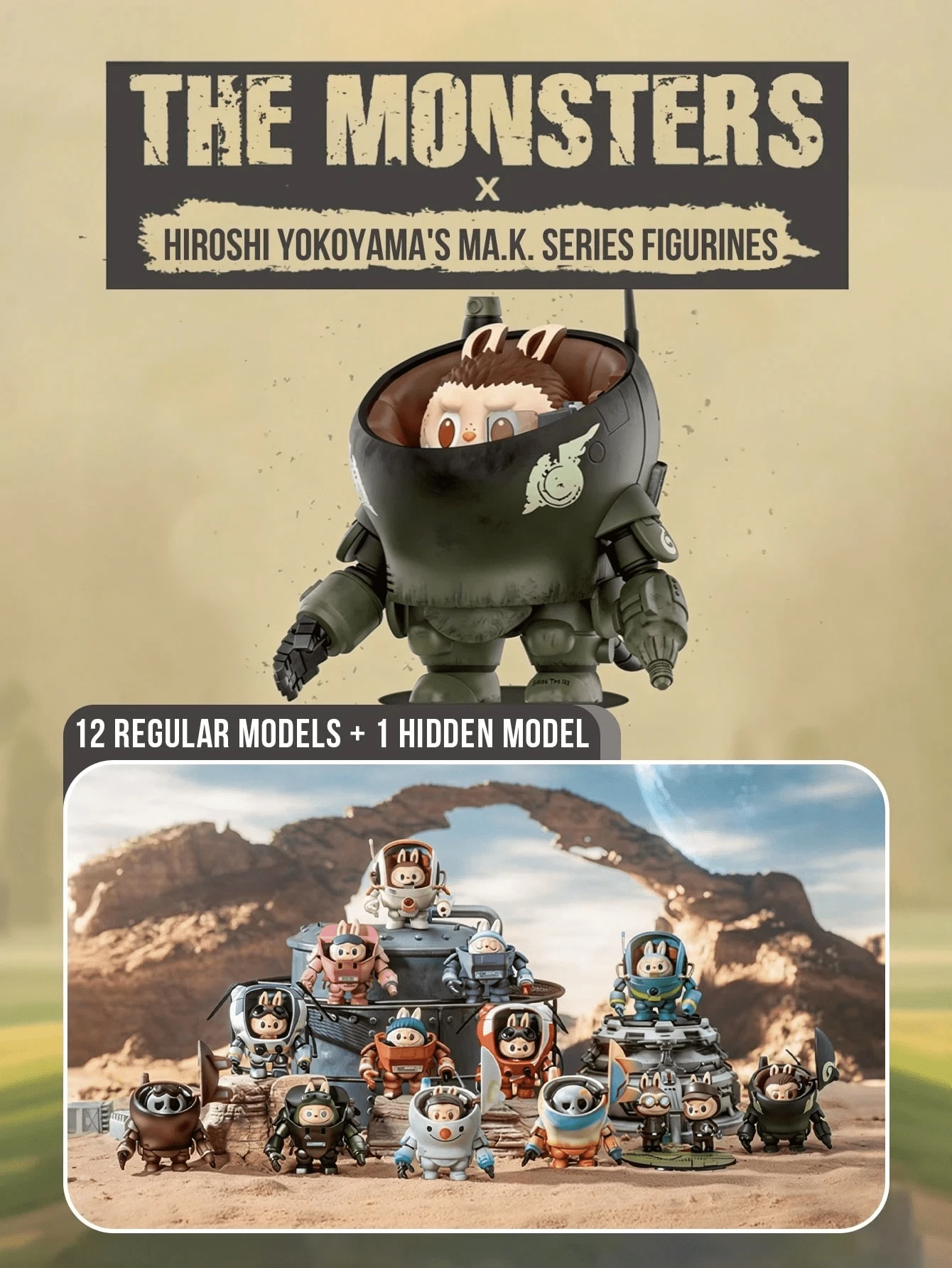 THE MONSTERS HIROSHI YOKOYAMA'S MA.K. SERIES FIGURINES, Sci-Fi Theme Blind Box Figures, Labubu Sci-Fi Style Display Collectibles, Mini Statue Figure Toy Blind Box, Collectible Gift, Exquisite Home Decor Ornament, Birthday And Christmas Gift - Multicolor - View 1