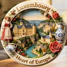 Luxembourg Fridge Magnet, A Fairytale Castle Keepsake From The Heart Of Europe For Cozy Kitchen Daydreams For All Metal Surfaces Throughout The Home - A - View 1