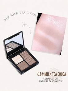 NOVO Palet Kontur & Highlight Matte 3 Warna 3-in-1, Minim Serbuk, Menciptakan Kontur Wajah 3D Alami, Ideal untuk Riasan Sehari-hari, Kencan & Kerja, Hadiah yang Bagus untuk Pelajar - 01# Teh Susu Cokelat - View 12