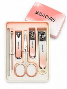 7-Piece Stainless Steel Manicure Set, Featuring Splash-Proof Nail Clippers, Scissors, Toenail Clippers, And Foot Care Tools To Meet Daily Hand Care Needs; Includes A Portable Storage Case, Making It Ideal For Both Home Use And Travel. - A - View 13