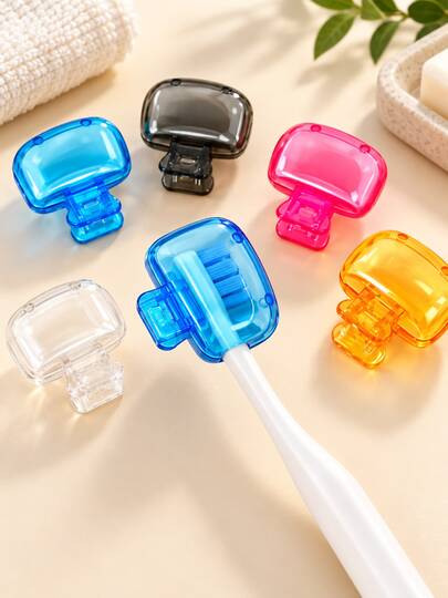 4 tapas protectoras de colores aleatorios para cepillos de dientes, protectores portátiles para cabezales de cepillos de dientes manuales y eléctricos, estuches compactos de viaje para cepillos de dientes, ideales para el baño, el hogar, viajes, cruceros y almacenamiento diario.