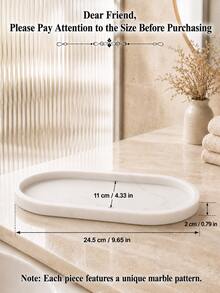 1PC Oval Vanity Tray Decorative Scalloped Storage Tray Perfume Makeup Organizer Jewelry Display Countertop Organizer Dresser Bathroom Bedroom Candle Reed Diffuser Home Decor Tabletop Accent Gift Room Decor Halloween Kitchen Cup Christmas Tools - Multicolor - View 12