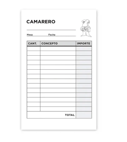 Liderpapel Waiter's Receipt Book Original And Copy T250. 85 X 135 Mm. 10-PACK Guaranteed Quality - T250 Original and Copy Pocket Waiter's Notepad - View 2