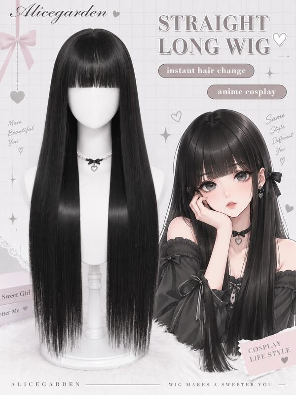 26 Inch Synthetic Hair Extensions, With Bangs And Without Bangs Styles, Natural Long Straight Hair, Upgraded Quality, Smooth And Soft, Easy To Style, Heat Resistant, Suitable For Women's Daily Wear, Holiday Parties, Music Festivals, Christmas, Halloween And Other Occasions
