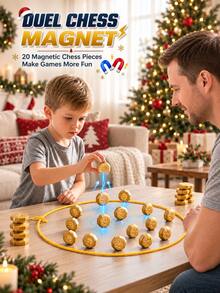 Magnetic Chess Game, Educational Strategy Game, Magnetic Game With Rope, Suitable For Family, Party, Travel And Camping, Suitable For Children And Adults 2-Player Game - Multicolor - View 3
