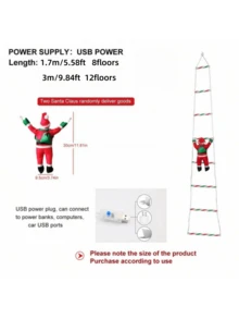Lampu Natal LED Bentuk Tangga dengan Santa Claus yang Sedang Mendaki, Lampu Hias Warna-warni, Cocok untuk Dekorasi Natal, Ulang Tahun, Pesta, Halloween, Tahun Baru, Pencahayaan Suasana Perayaan, dan Dekorasi Estetika Rumah. - 2026 - View 5