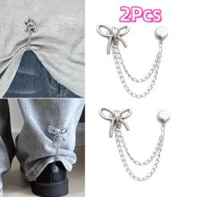 2/4/6/8/10Pcs Multi-Functional Clothing Clips, Suitable For Hemming, Metal Star, Heart, Bow Shirt, Pants, Clasp, Decoration, Long Jeans Leg Cuff Button Chain Magnetic Buckle, Clothing Accessories - Multicolor - View 31
